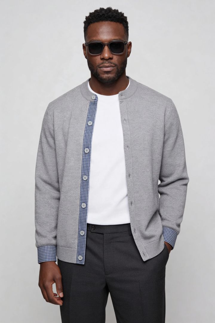 Wells Knit Button Cardigan - Grey