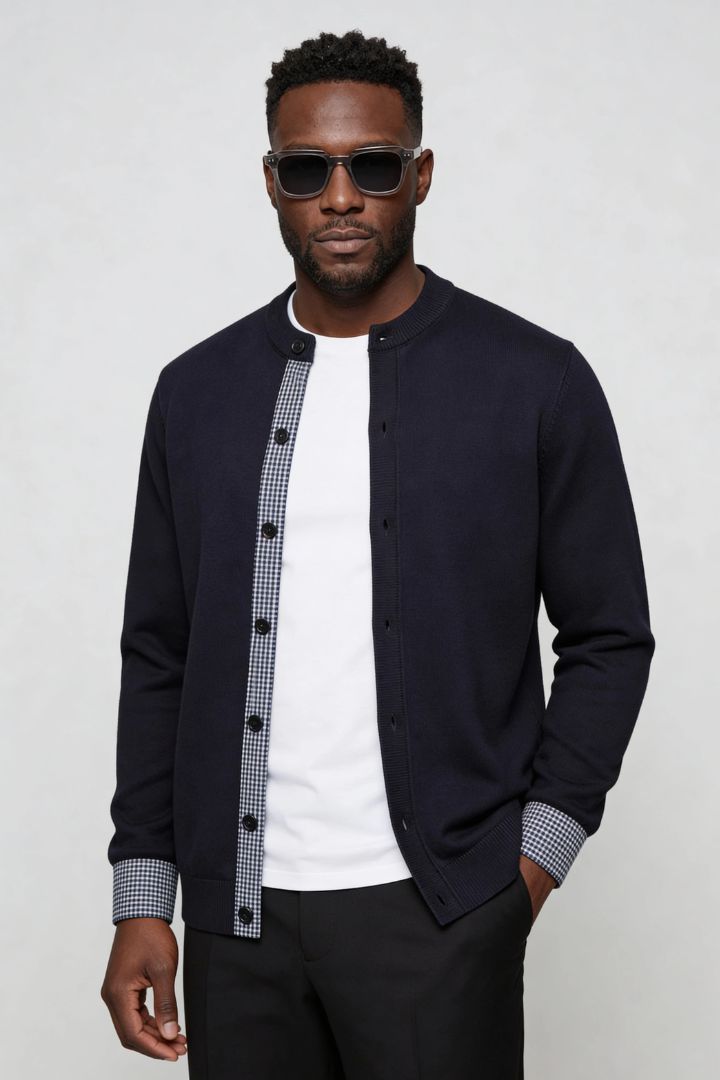 Wells Knit Button Cardigan - Navy