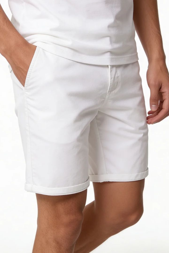 Adriano Cotton Chino Shorts - White