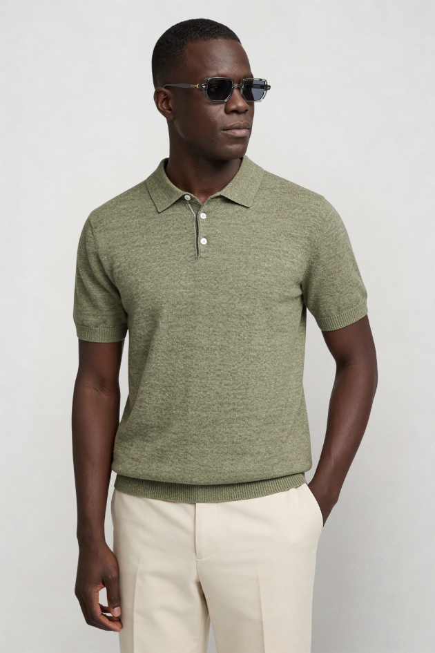 Rylan Knit Polo - Green