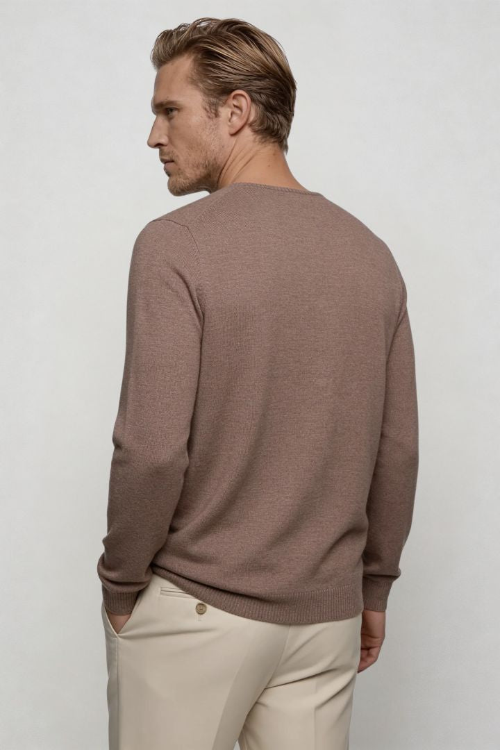 Tavero V-Neck Knit - Taupe