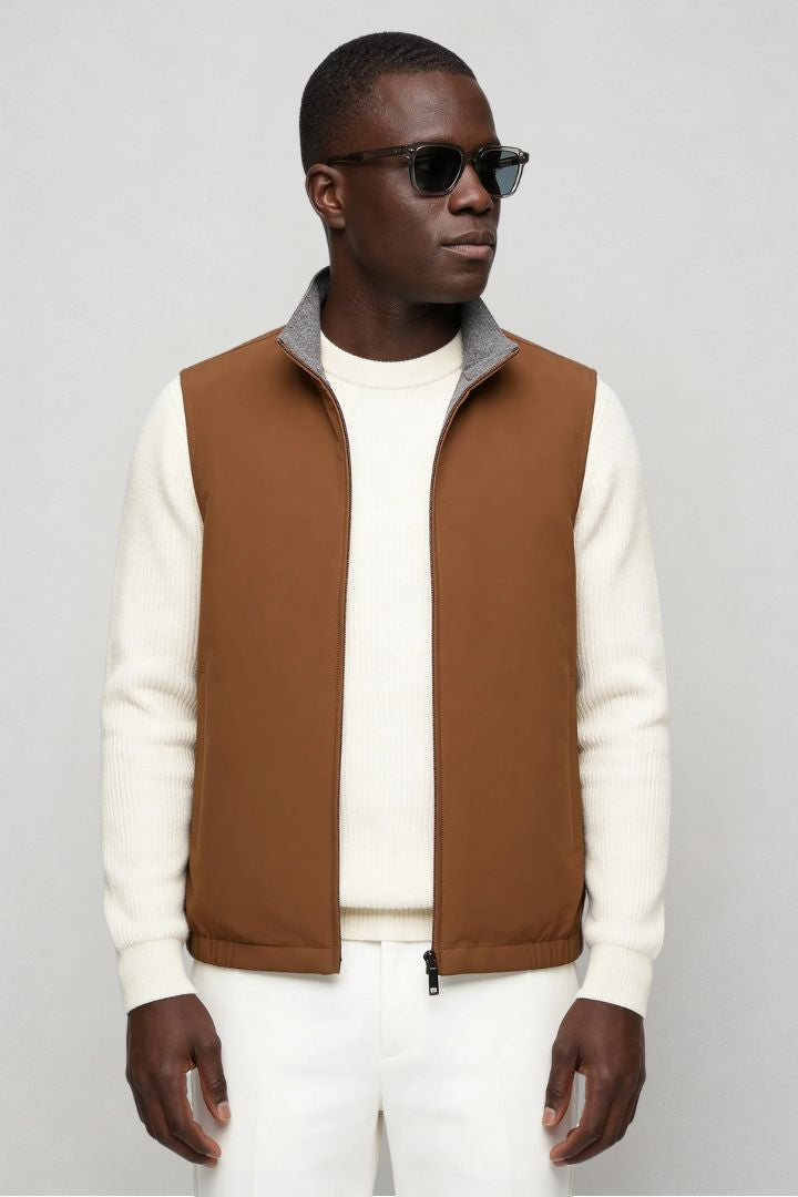 Dalton Reversible Lightweight Vest - Brown