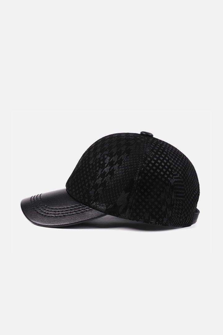 Rafael Leather Baseball Cap - Black