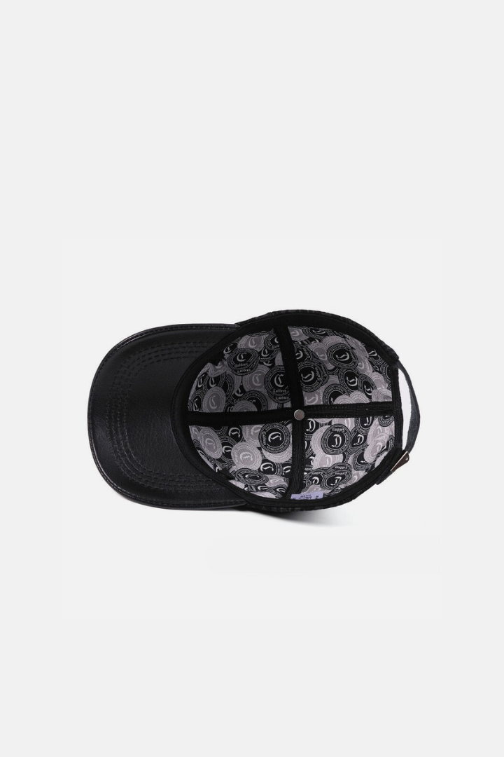 Rafael Leather Baseball Cap - Black