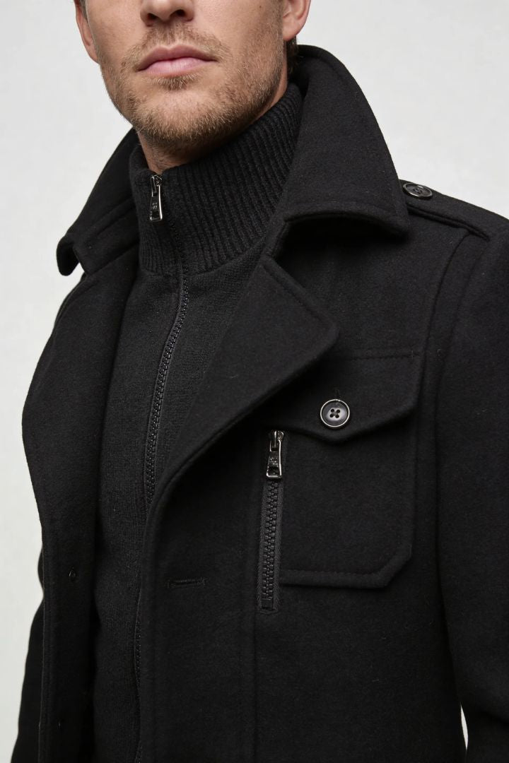 Wellington Overcoat - Black