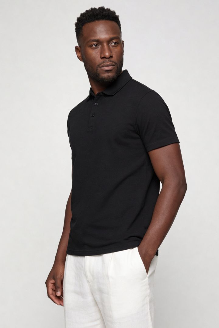 Winslow Cotton Polo - Black