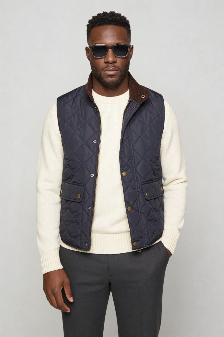 Rosaro Quilted Vest - Navy
