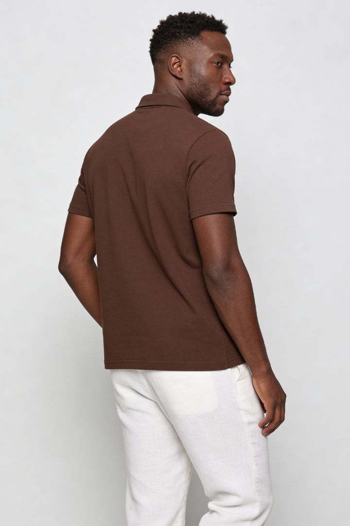 Winslow Cotton Polo - Brown