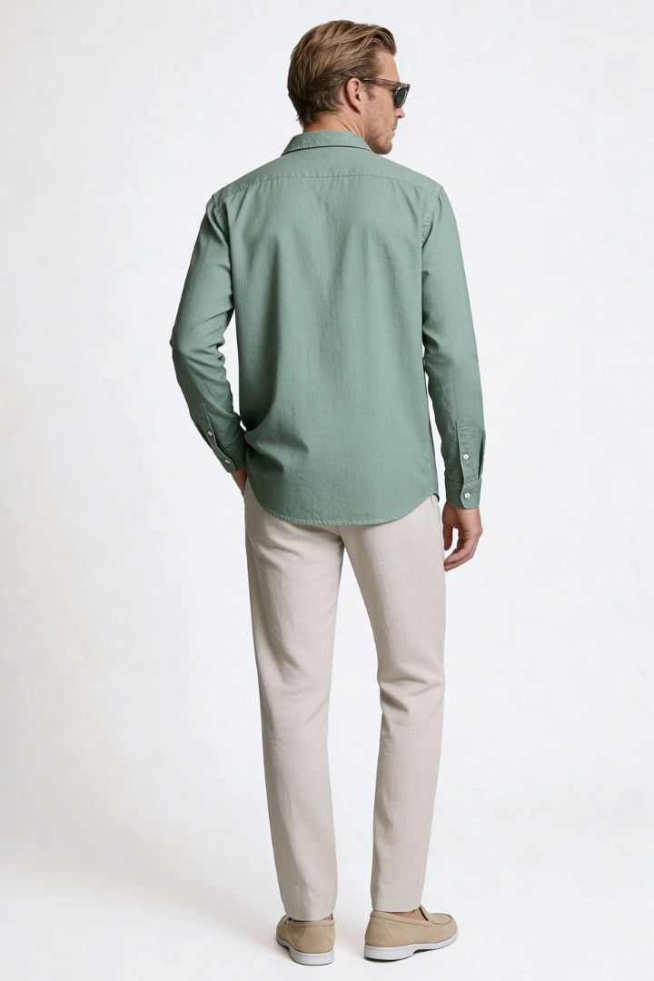 Santino Linen Resort Set - Sage Green