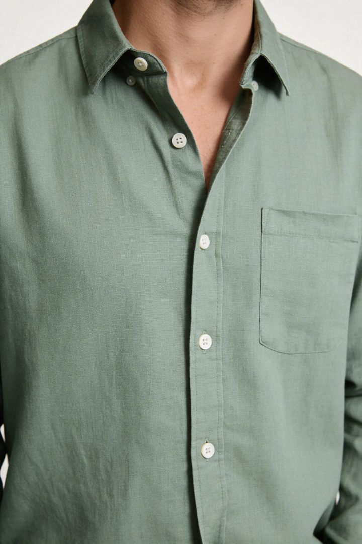 Santino Linen Resort Set - Sage Green