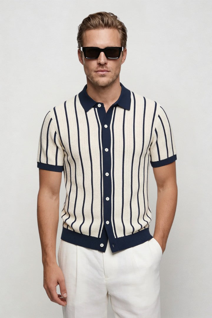 Zaylen Striped Knit Polo