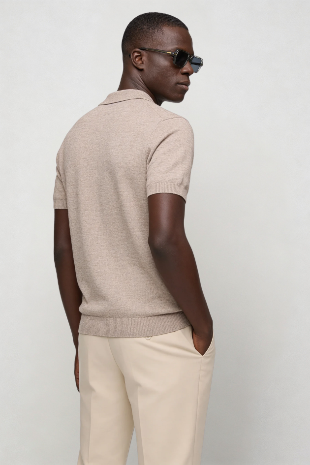 Rylan Knit Polo - Beige