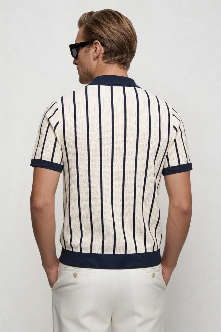 Zaylen Striped Knit Polo