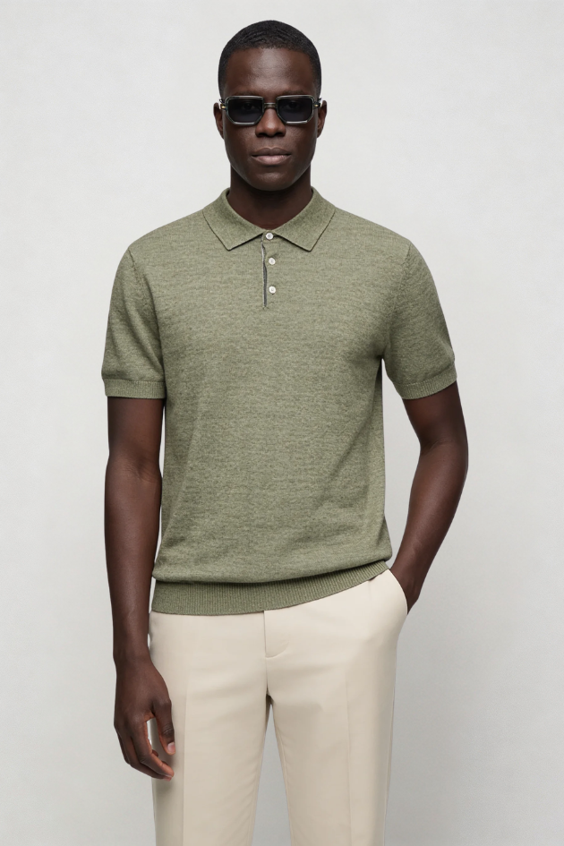 Rylan Knit Polo - Green