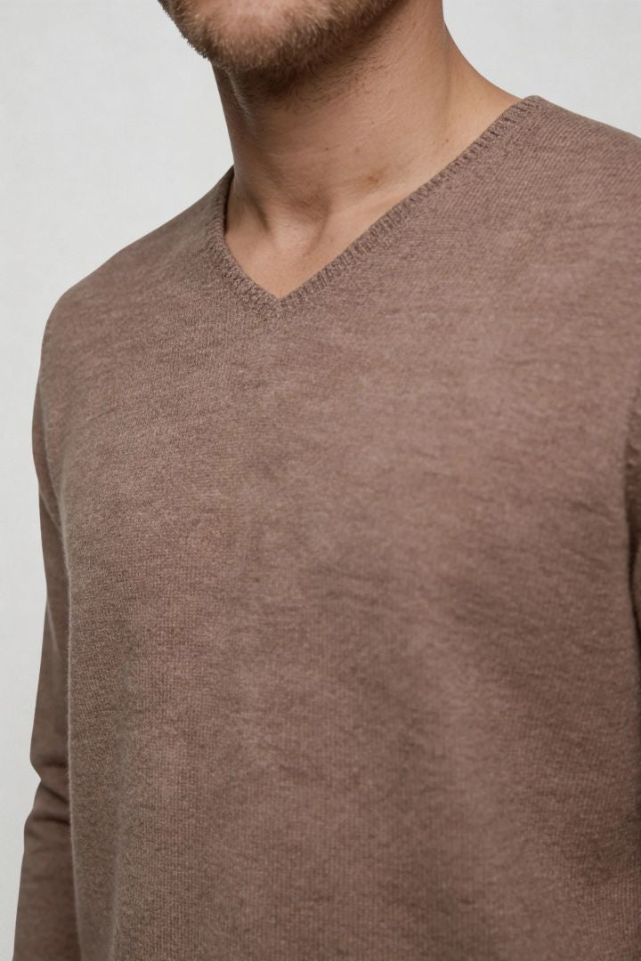 Tavero V-Neck Knit - Taupe