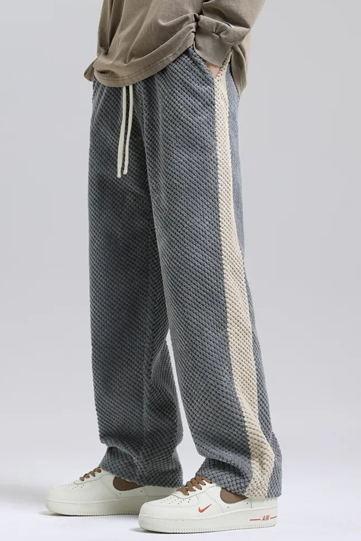 Waffle Corduroy Joggers - Grey
