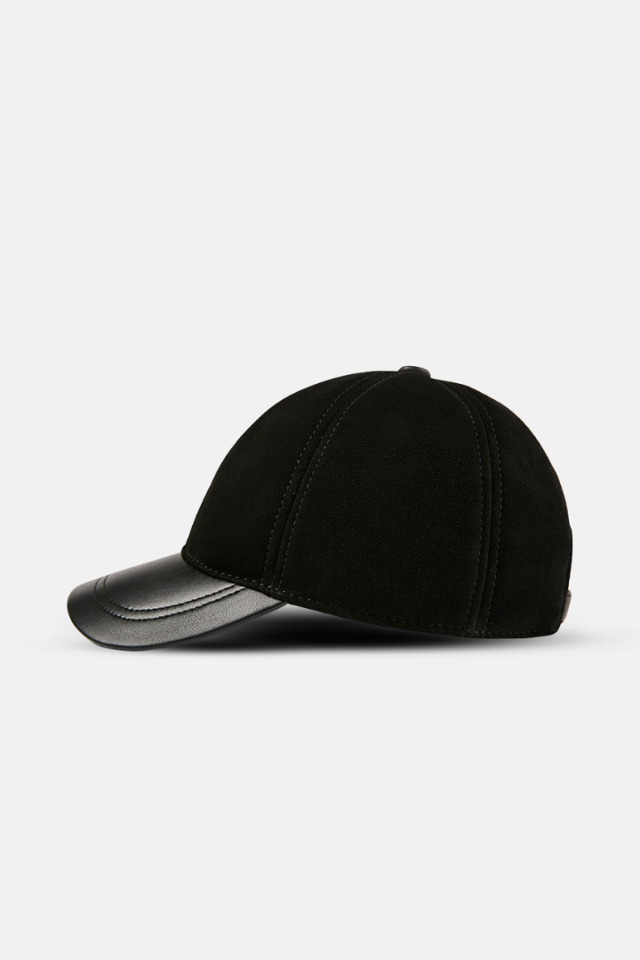 Vincent Leather Baseball Cap - Black