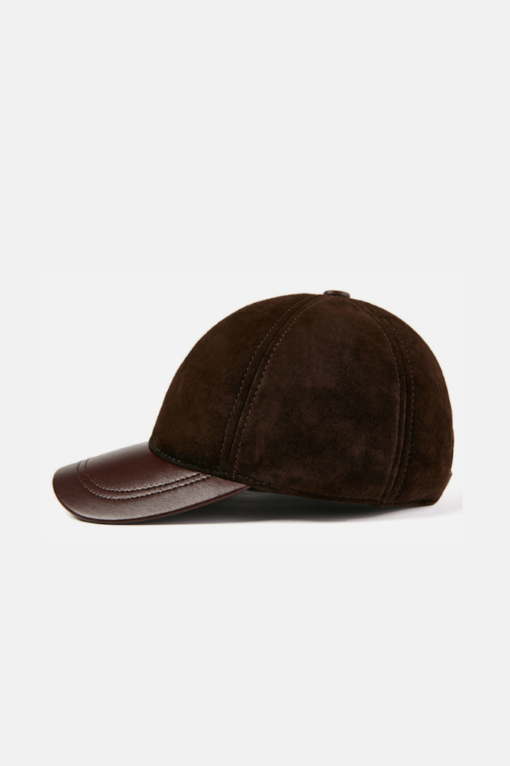 Vincent Leather Baseball Cap - Brown