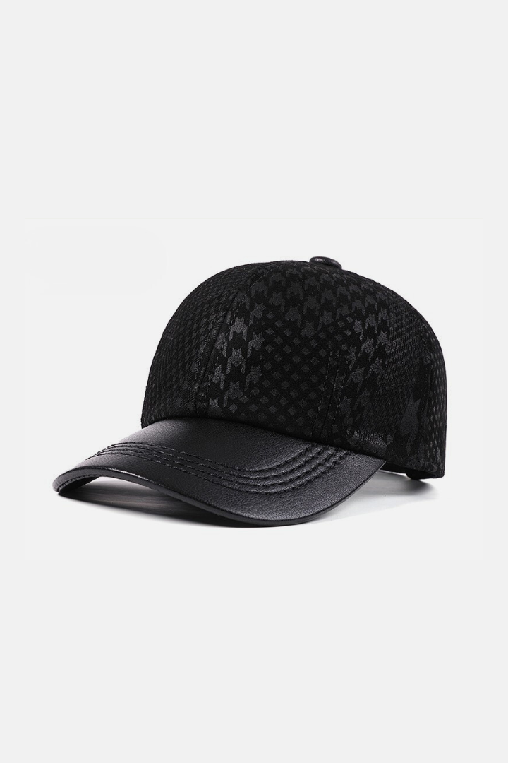 Rafael Leather Baseball Cap - Black