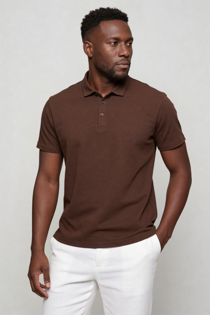 Winslow Cotton Polo - Brown