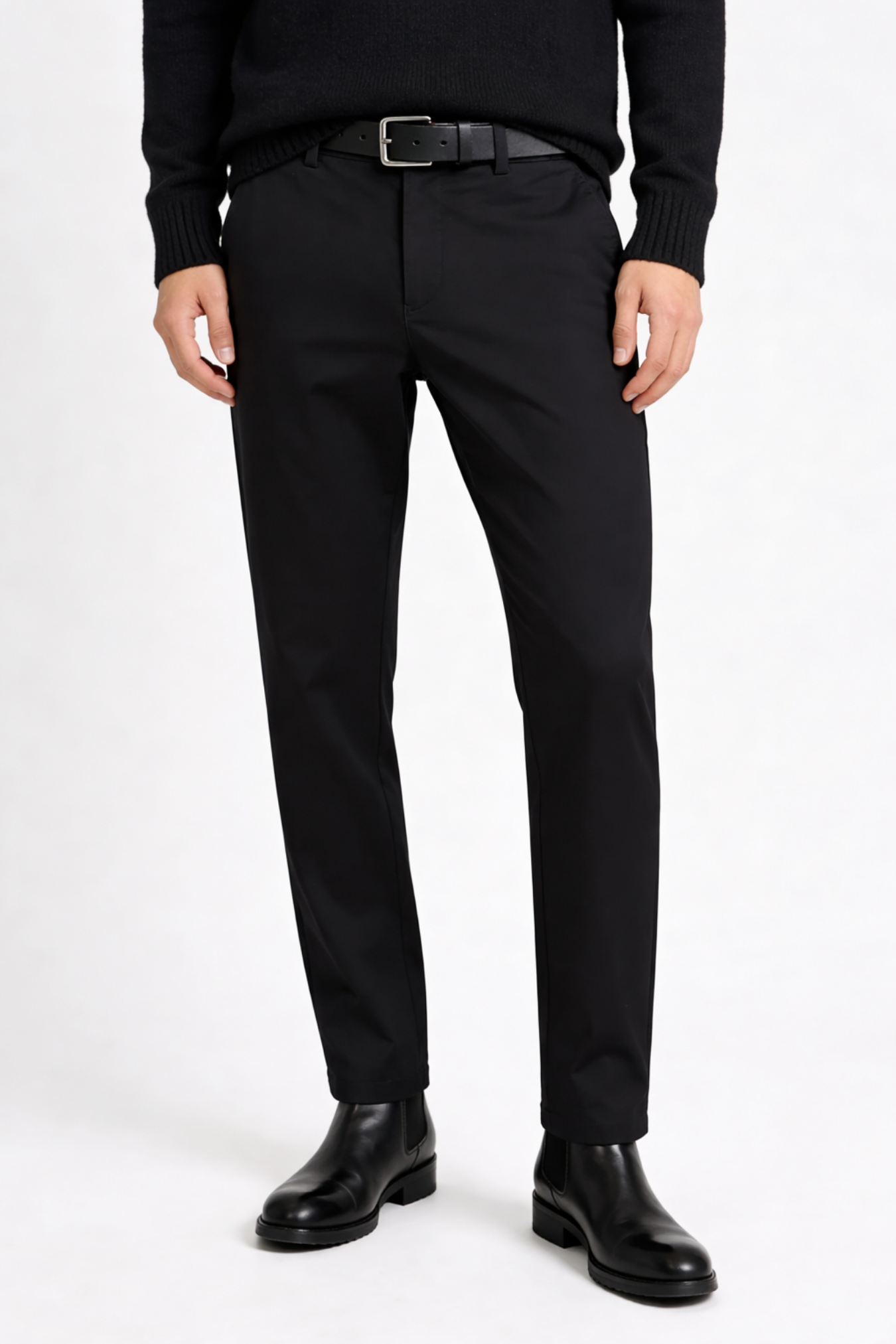 Theo Tailored Stretch Trousers - Black