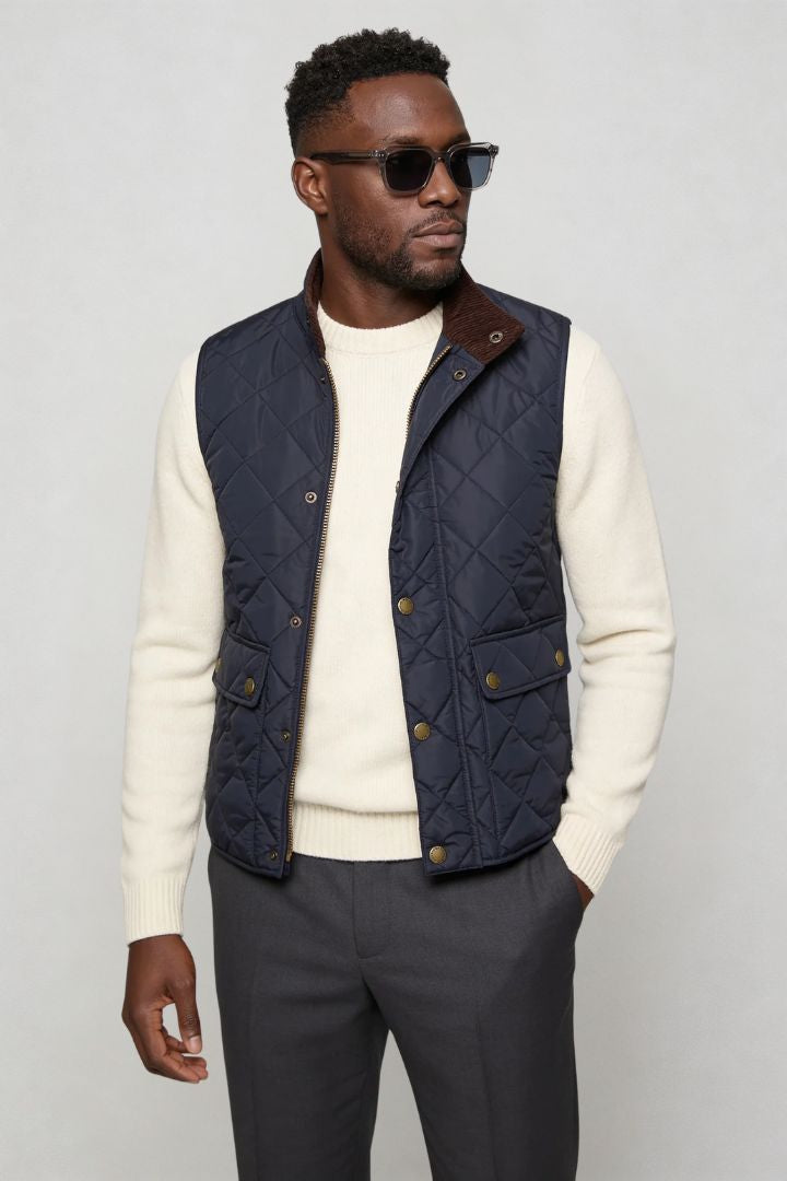 Rosaro Quilted Vest - Navy