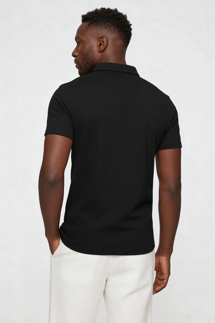Winslow Cotton Polo - Black