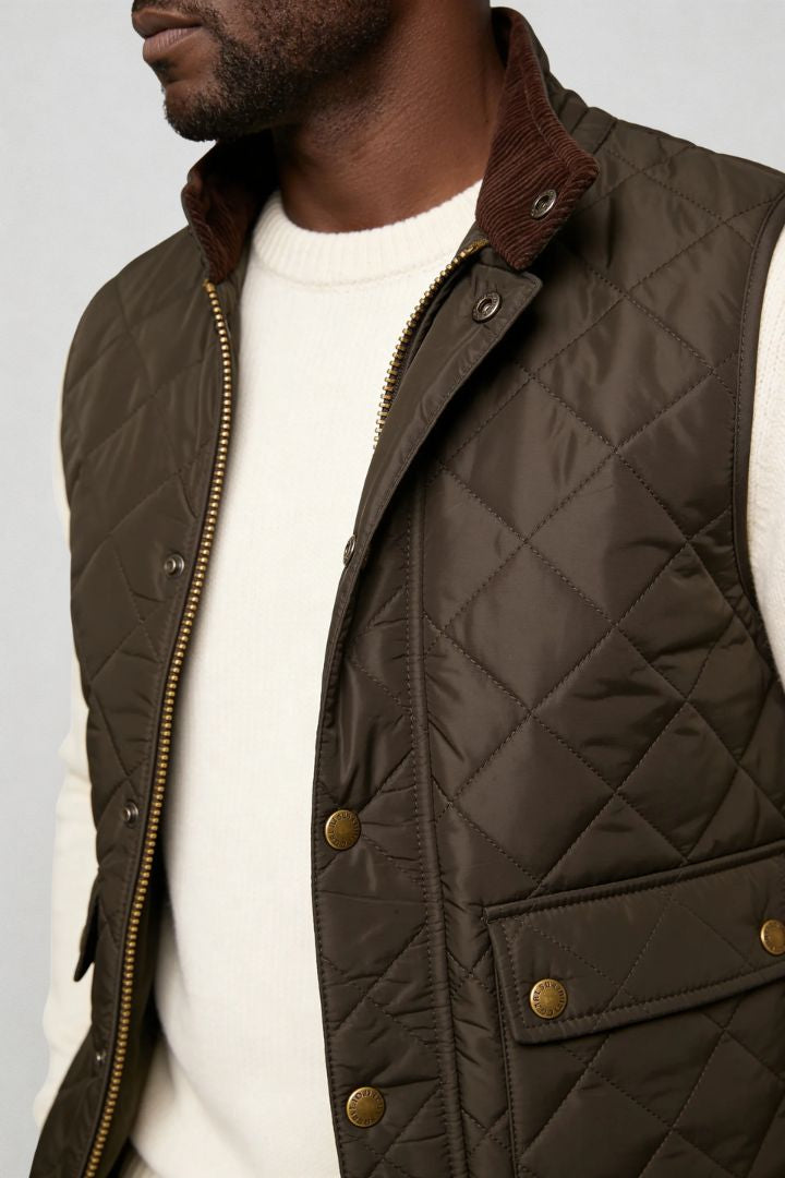 Rosaro Quilted Vest - Army Green