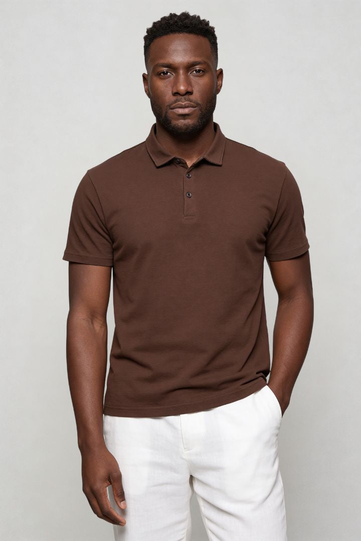 Winslow Cotton Polo - Brown