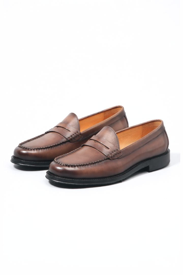Sandro Leather Penny Loafers - Brown