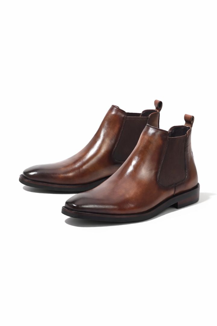 Ruggiero Leather Chelsea Boots - Brown