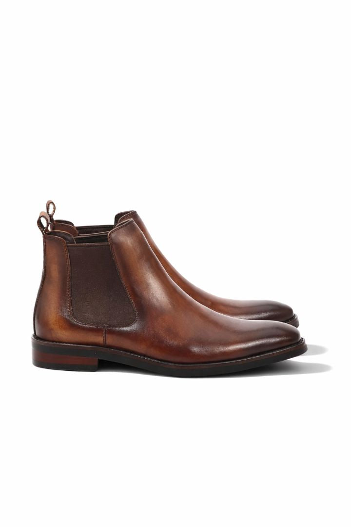 Ruggiero Leather Chelsea Boots - Brown