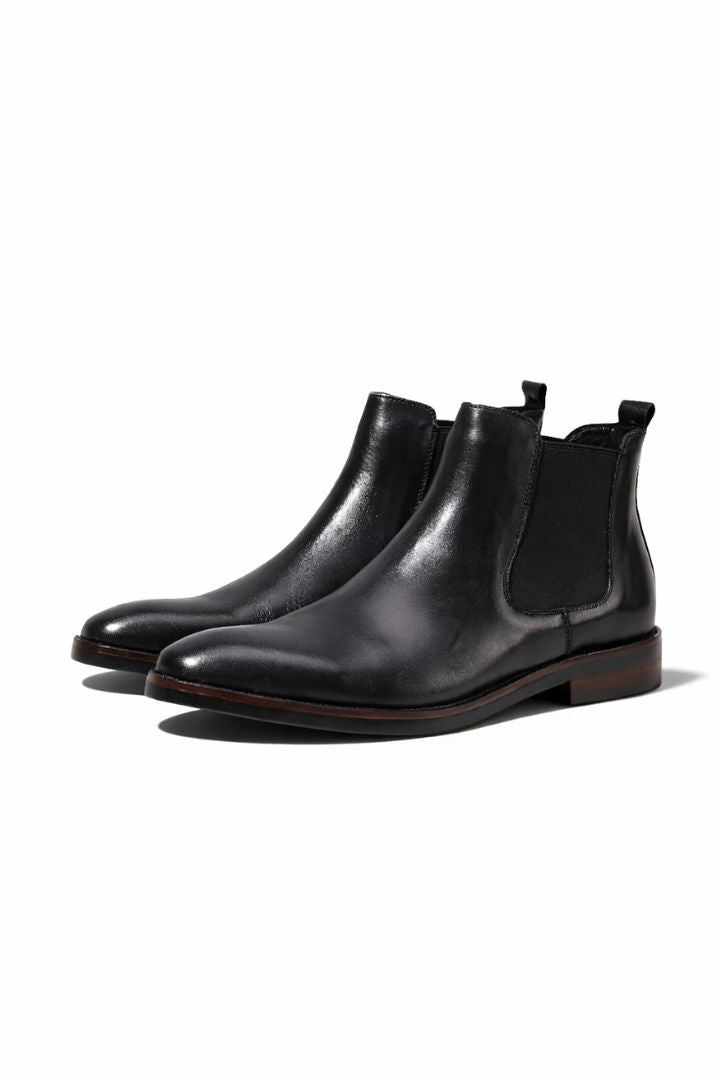 Ruggiero Leather Chelsea Boots - Black
