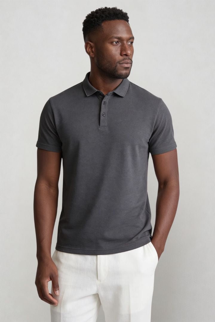 Winslow Cotton Polo - Grey