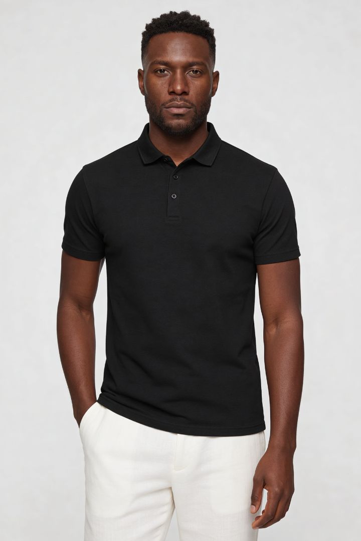 Winslow Cotton Polo - Black