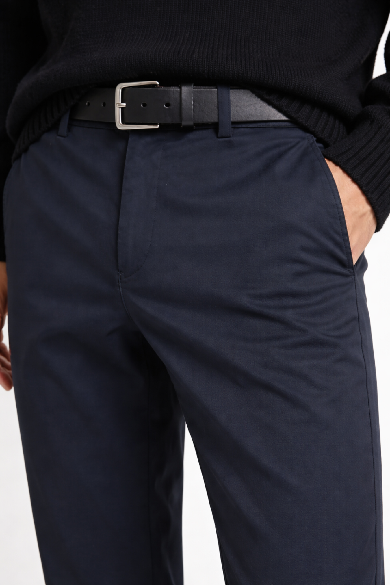 Theo Tailored Stretch Trousers - Navy